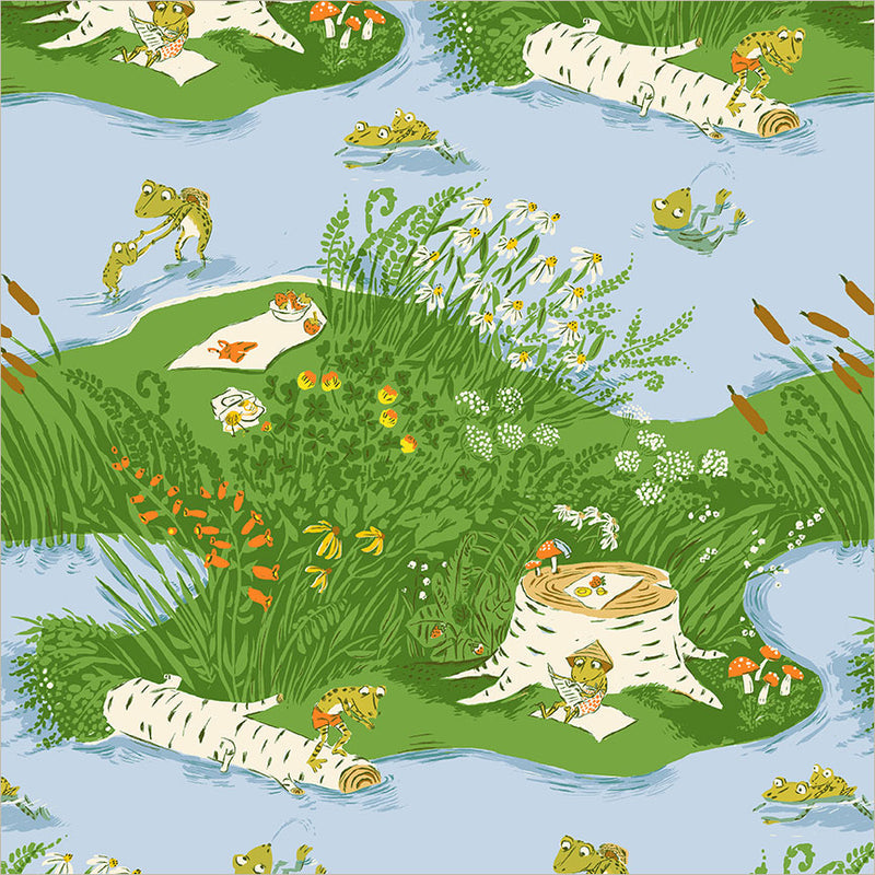 Preorder - Windham - Heather Ross - Heather Ross Favorites - Frog Pond - 37022D-10 Medium Blue - Ships June 2026