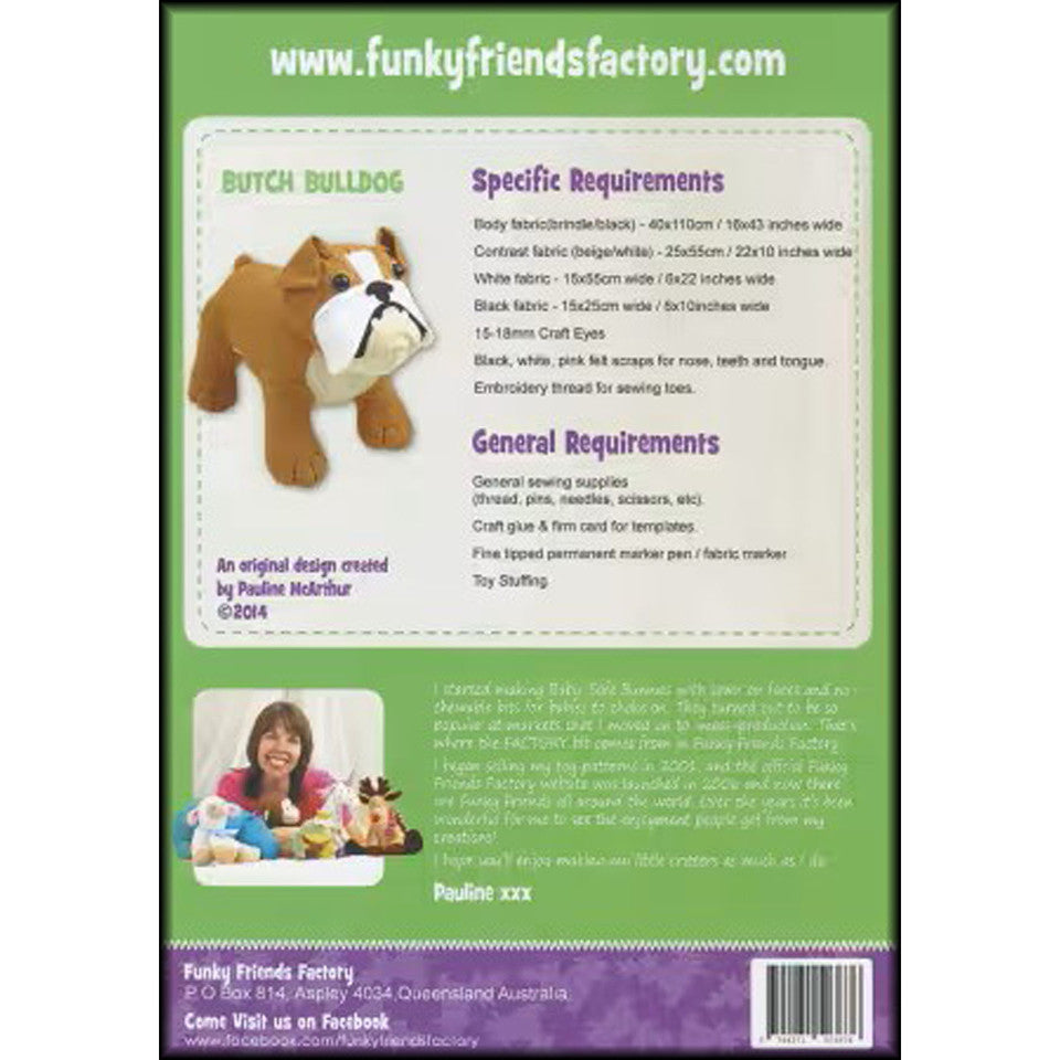 Butch and Bella Bulldog Stuffed Animal Pattern By Funky Friends Factory