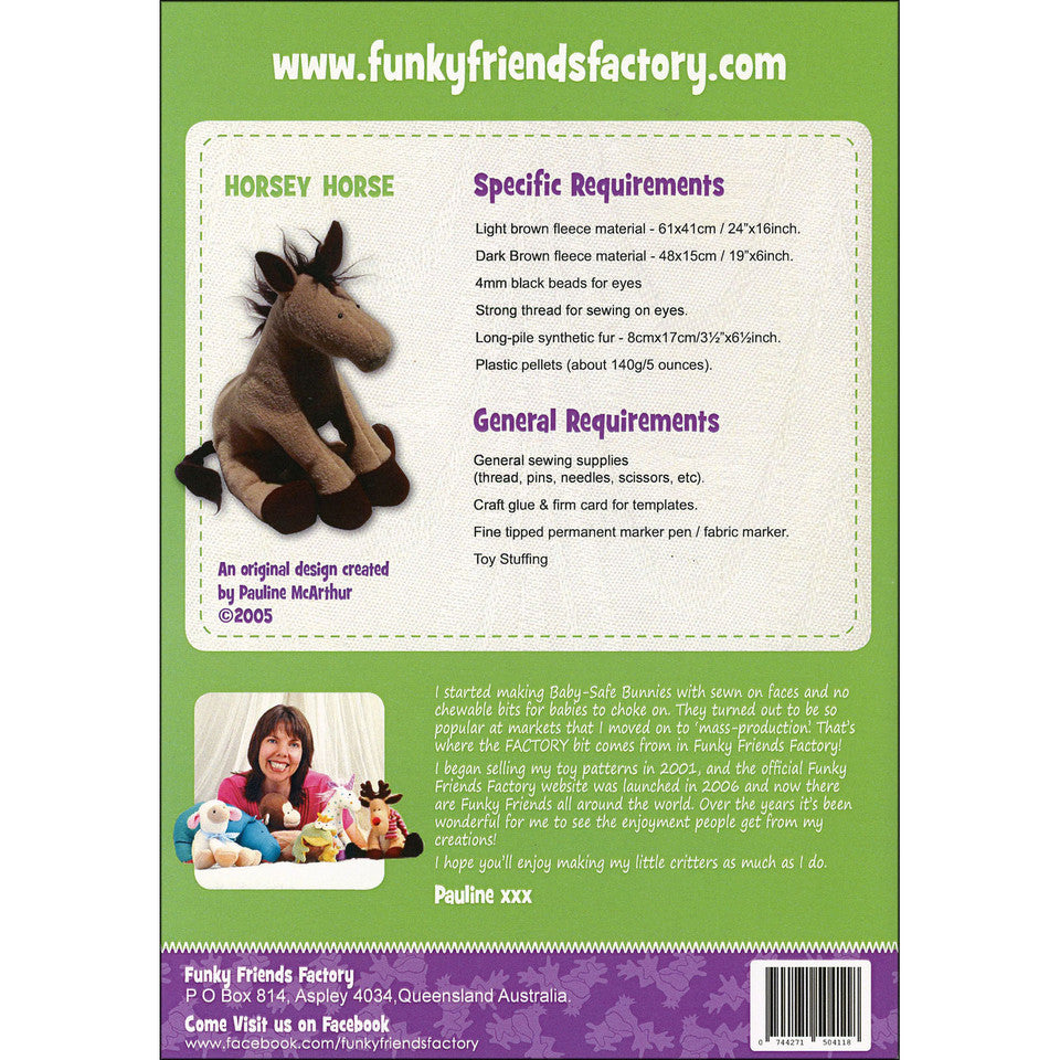Horsey Horse and Unicorn Stuffed Animal Pattern By Funky Friends Factory