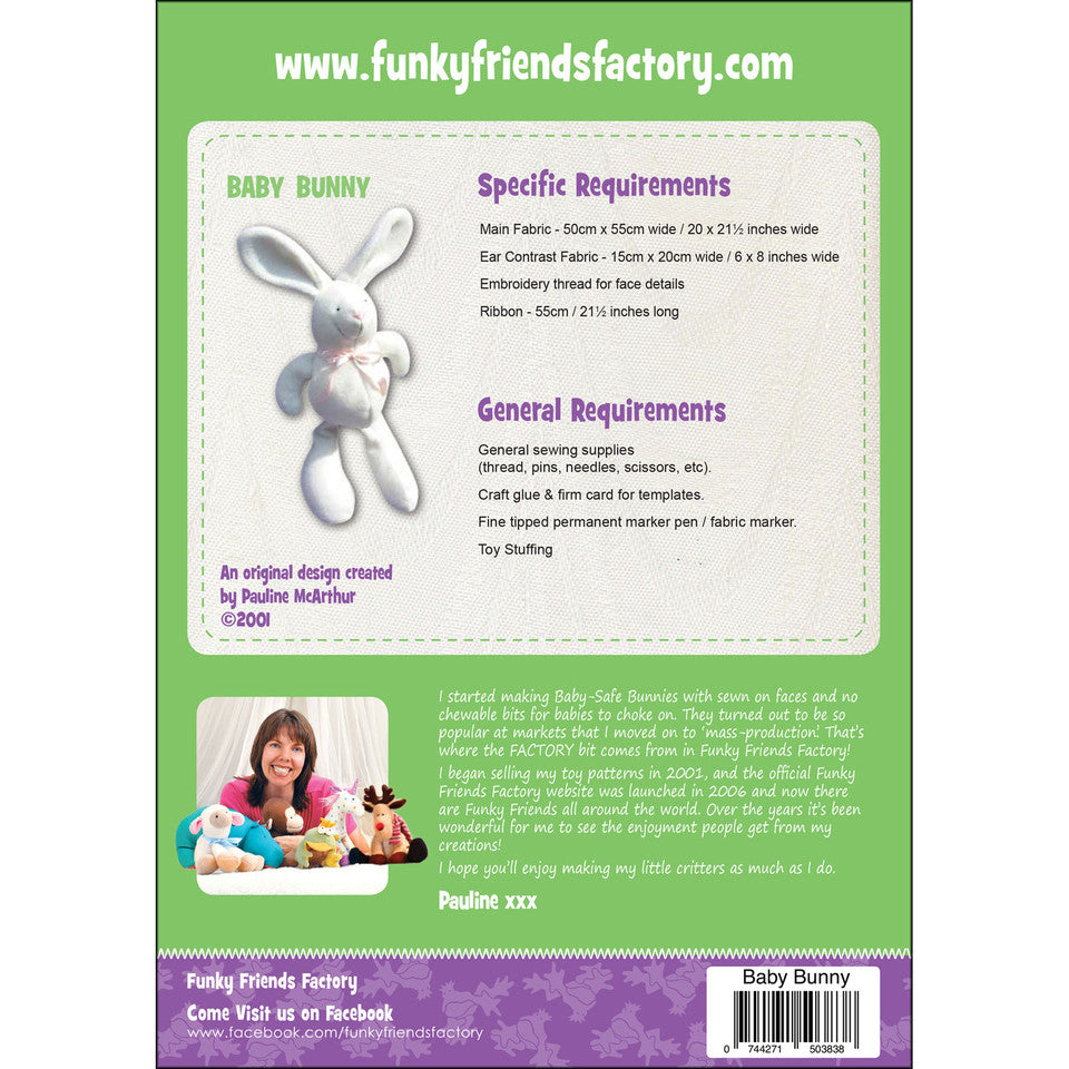 Baby Bunny Stuffed Animal Pattern By Funky Friends Factory