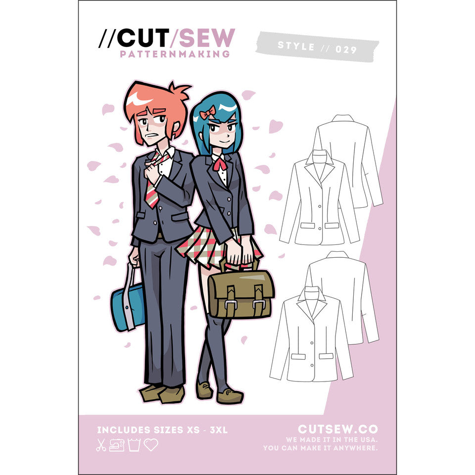 School Blazers Clothing Pattern By Cut / Sew Patternmaking