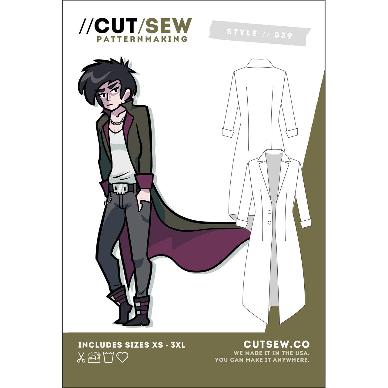 Longline Duster Jacket Clothing Pattern By Cut / Sew Patternmaking