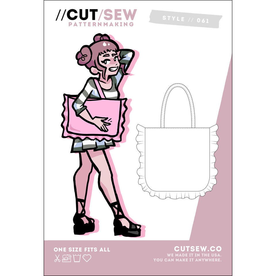 Pillow Tote Bag Pattern By Cut / Sew Patternmaking