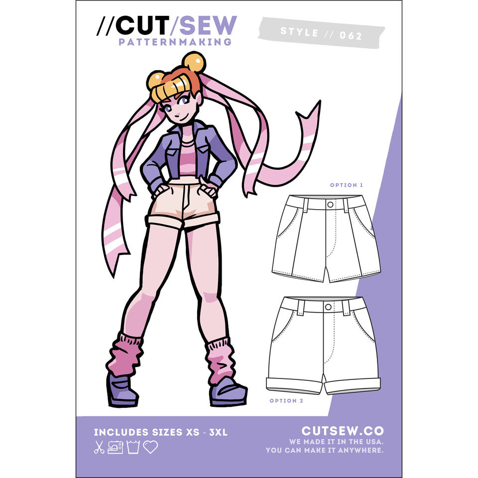 Split Shorts Clothing Pattern By Cut / Sew Patternmaking