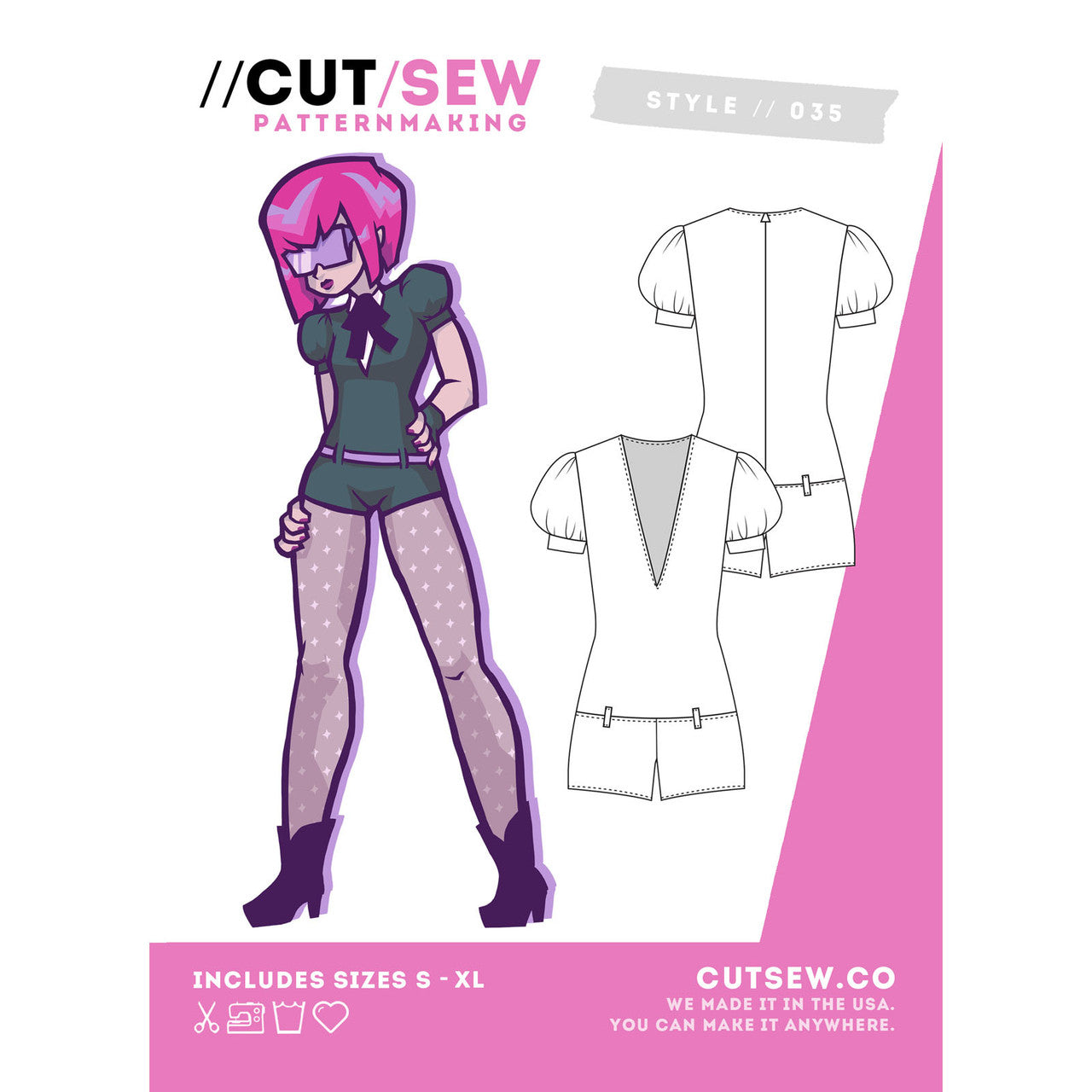 Moonstone Bodysuit Clothing Pattern By Cut / Sew Patternmaking