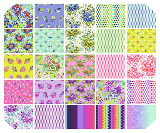 Preorder - Tula Pink - Floral Reef - 5" Squares Charm Pack - Ships April 2026
