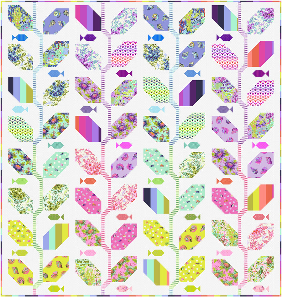Preorder - Tula Pink - Floral Reef - Factory Cut Marine Meadows Quilt Kit - Ships April 2026