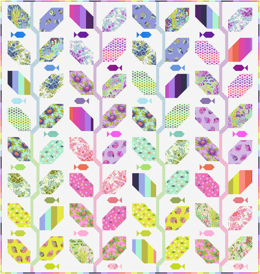 Preorder - Tula Pink - Floral Reef - Factory Cut Marine Meadows Quilt Kit - Ships April 2026