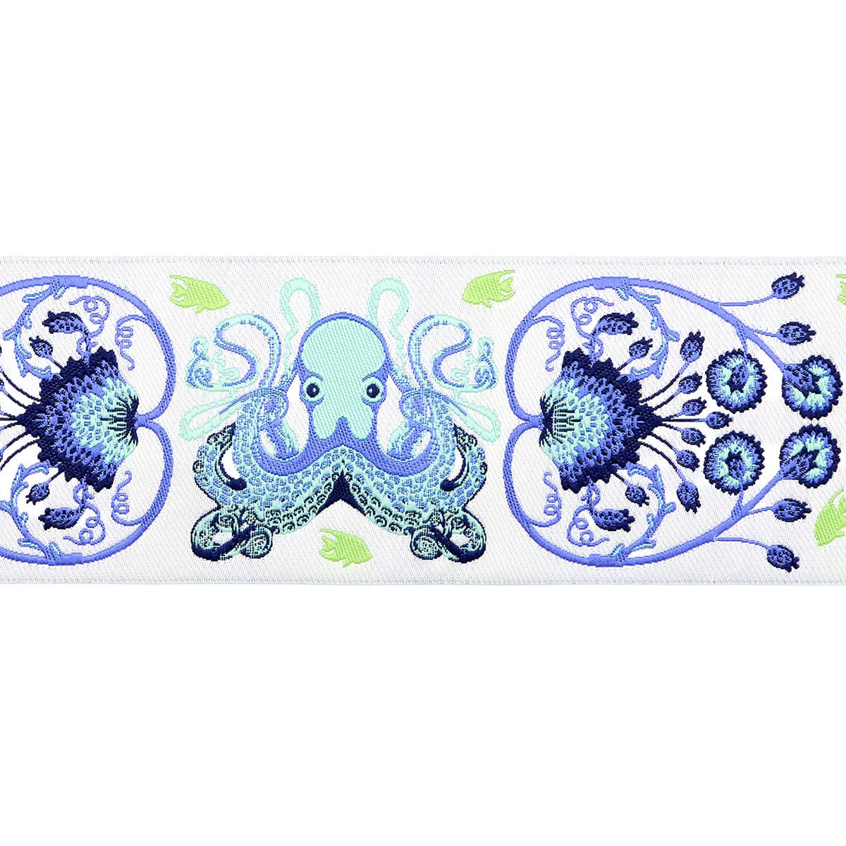 Preorder - Tula Pink - Floral Reef Ribbon - Octogarden Marine - 1-7/8" - By The Yard - Ships April 2026