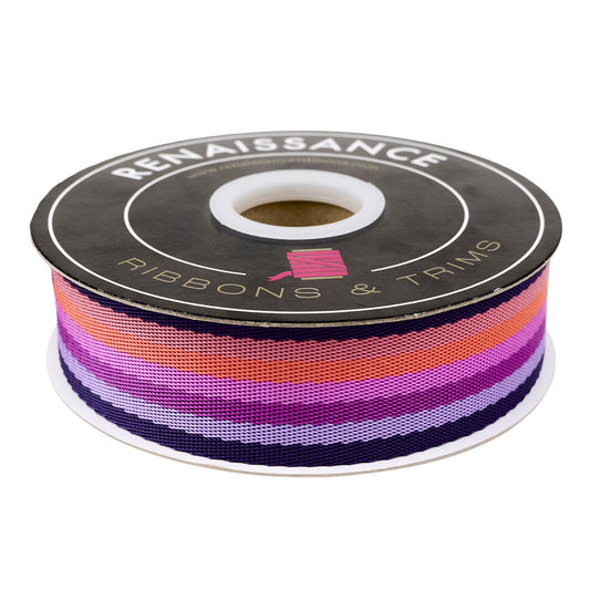 Preorder - Tula Pink - Floral Reef Webbing - Smooth Sailing Ultraviolet - 1-1/2" - By The Yard - Ships April 2026