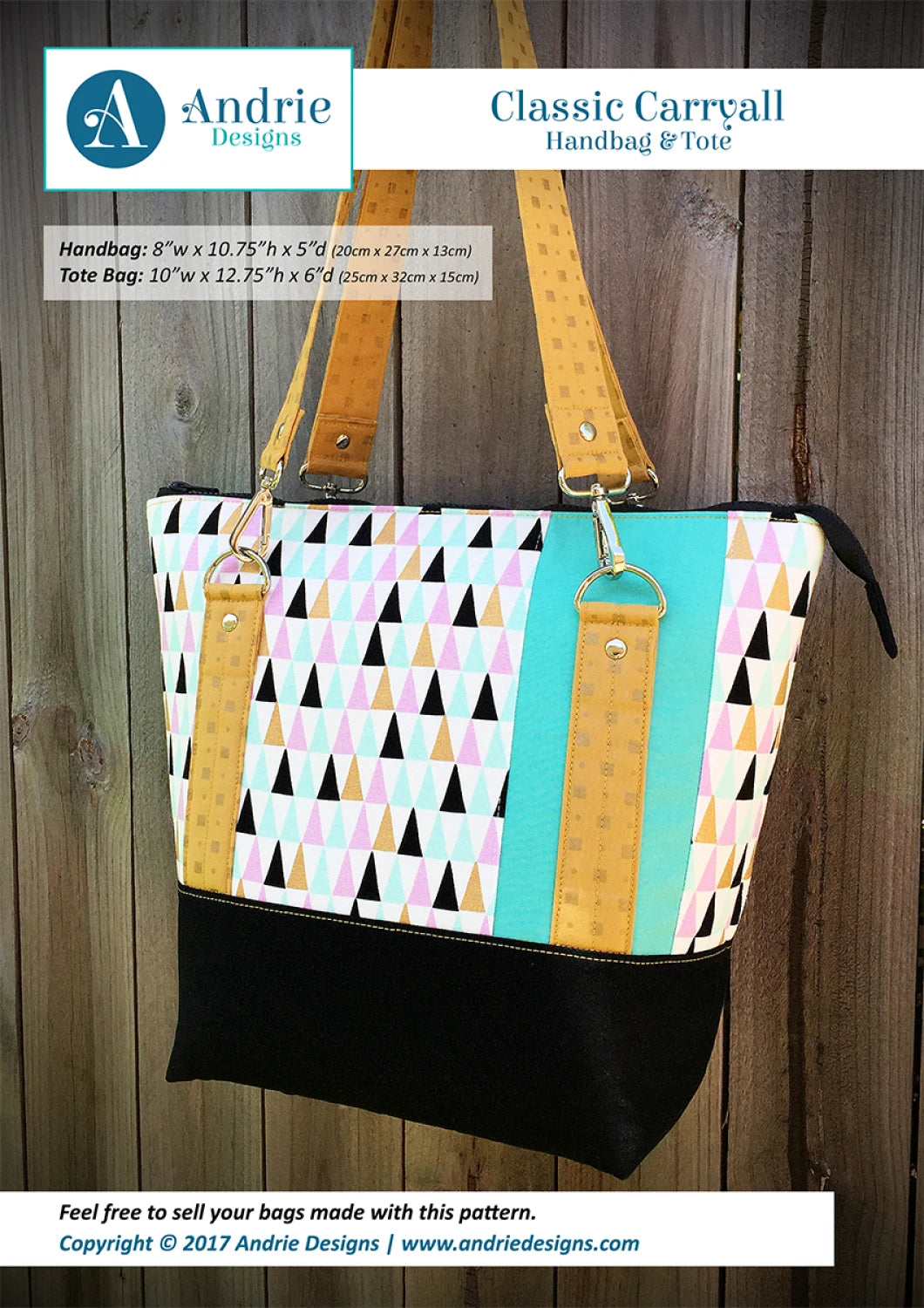 Classic Carry All Handbag and Tote Pattern By Andrie Designs