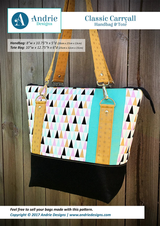 Classic Carry All Handbag and Tote Pattern By Andrie Designs