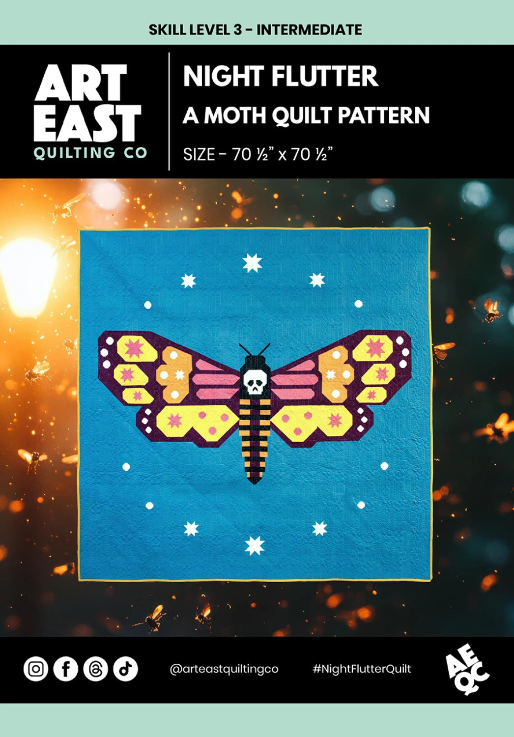 Night Flutter Moth Quilt Pattern By Art East Quilting Co