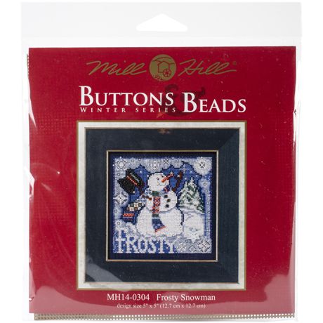 Mill Hill Counted Cross Stitch Kit - Buttons and Beads Winter Series Frosty Snowman