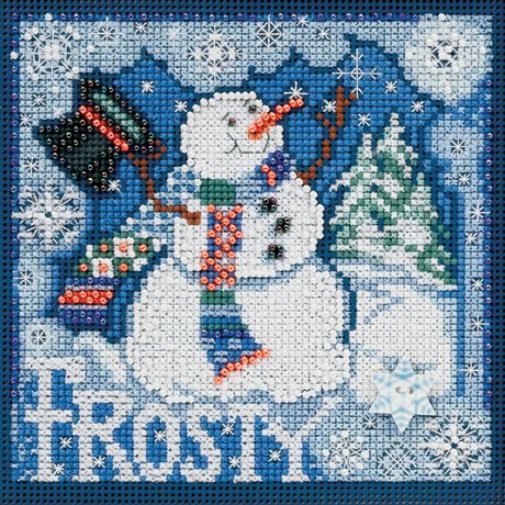 Mill Hill Counted Cross Stitch Kit - Buttons and Beads Winter Series Frosty Snowman
