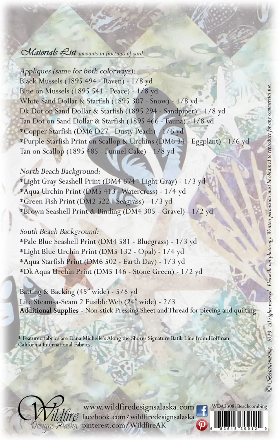Beachcombing Quilt Pattern By Wildfire Designs Alaska