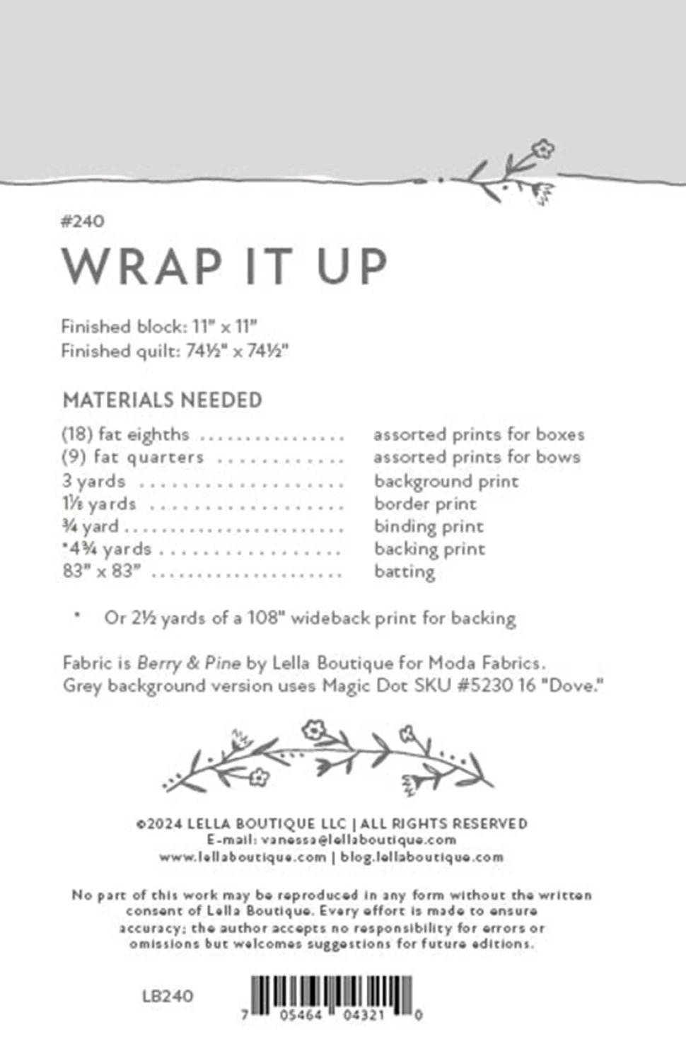 Wrap It Up Quilt Pattern By Lella Boutique