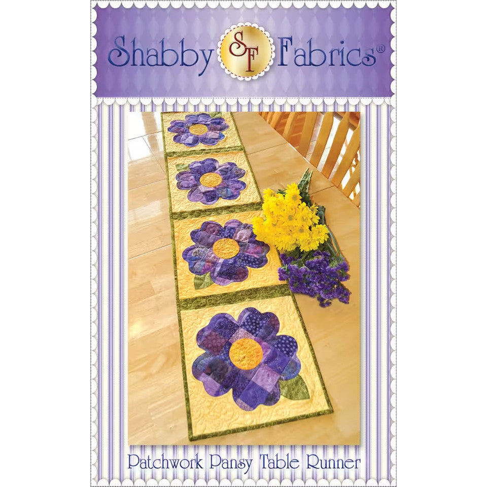 Patchwork Pansy Table Runner Pattern By Shabby Fabrics