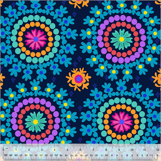 Windham - Jennifer Paganelli - Wanda Rainbow 108" Quilt Wide Back - 54052DW-1DES Navy