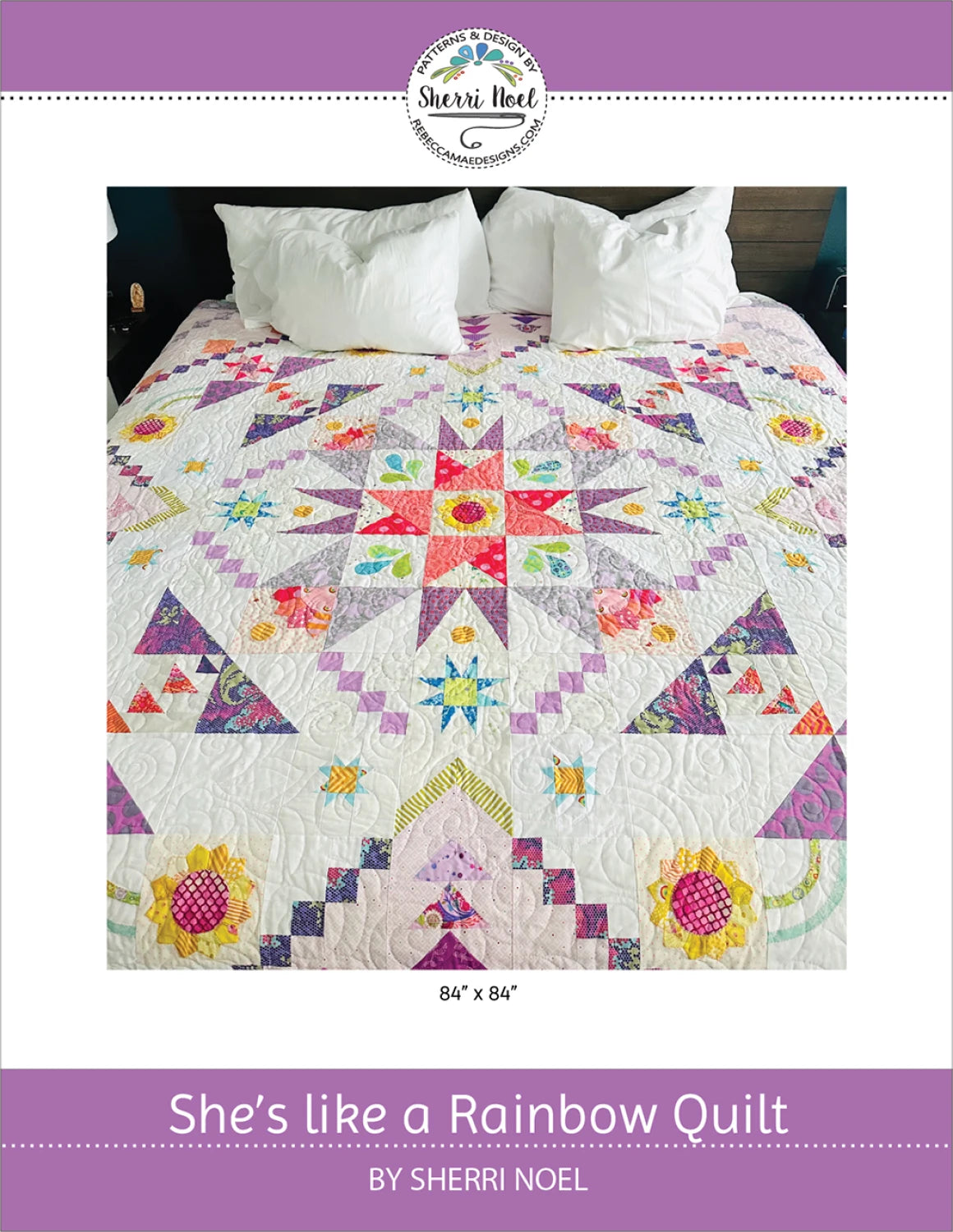 She's Like a Rainbow Block of the Month Quilt Pattern By Sherri Noel