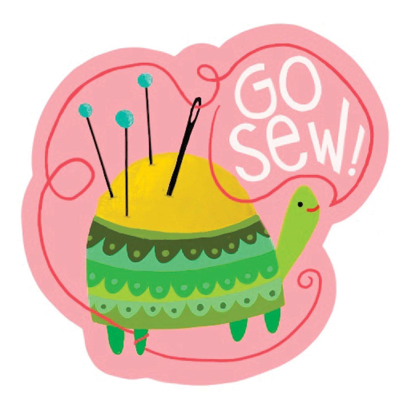 Go Sew Turtle Pincushion Sticker
