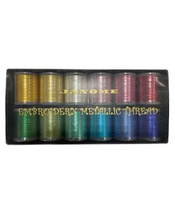 Ships to US ONLY - Janome Embroidery Metallic Thread Set - 12 Spools - 200901006