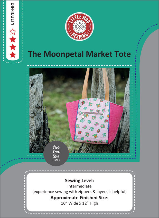 The Moonpetal Market Tote Bag Pattern By Little Moo Designs