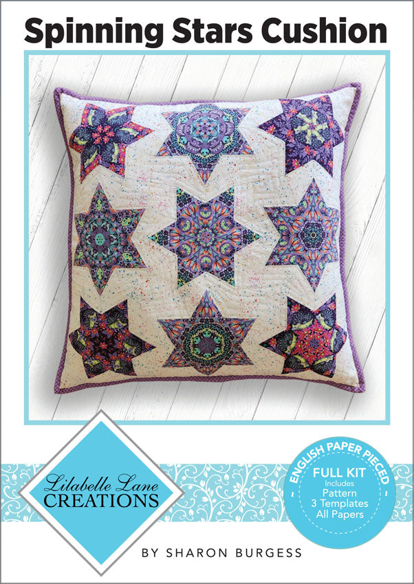 Spinning Stars Cushion Pattern By Lilabelle Lane Creations - Templates and EPP Papers Included