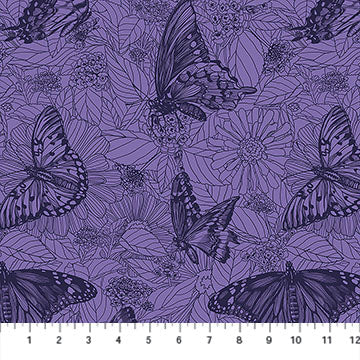 Northcott - Anna Maria Textiles - Indelible Ink - Winging It Butterflies - AMT1006-63V