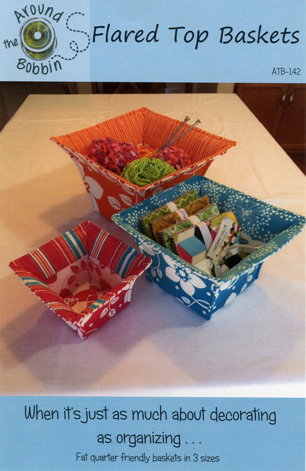 Flared Top Baskets Pattern By Around the Bobbin