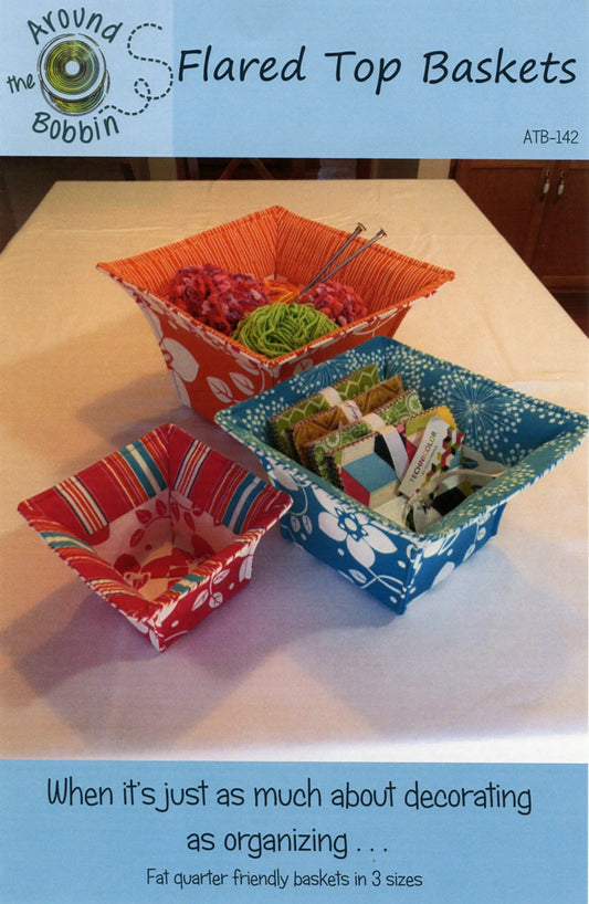 Flared Top Baskets Pattern By Around the Bobbin
