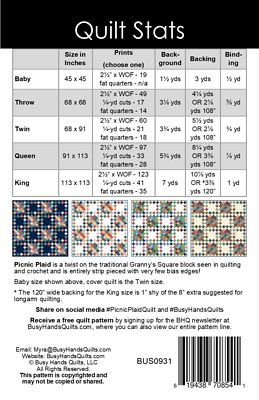 Picnic Plaid Quilt Pattern By Busy Hands Quilts