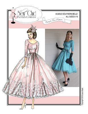 Southern Belle Dress Pattern By Sew Chic Pattern Company