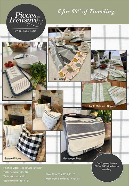 6 for 6" of Toweling Pattern By Pieces To Treasure