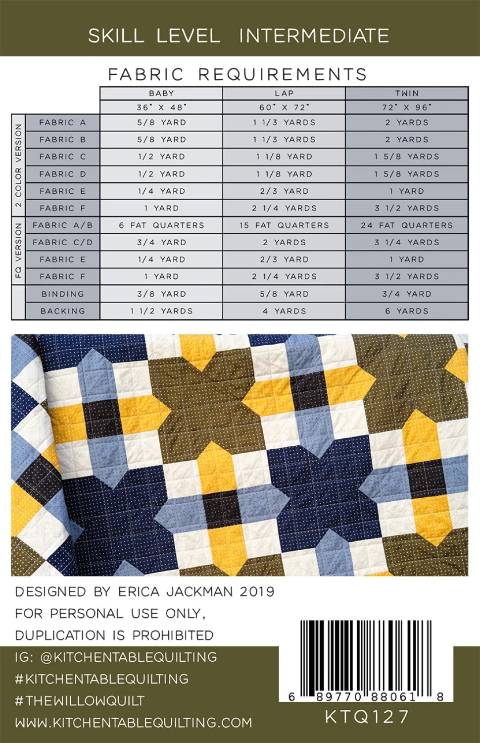 The Willow Quilt Pattern By Kitchen Table Quilting