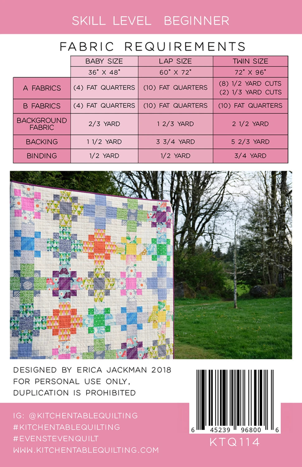 The Even Steven Quilt Pattern By Kitchen Table Quilting