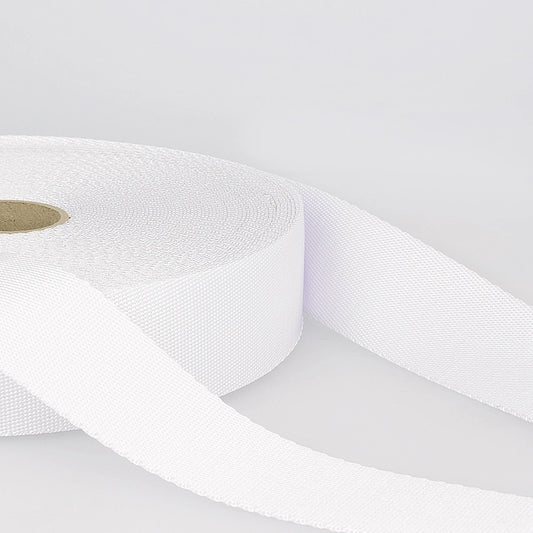 10mm Polyester Webbing White - By the Yard