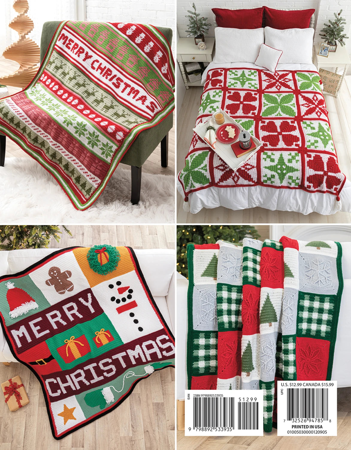 Festive Christmas Crochet Afghans Book By Annie's Attic