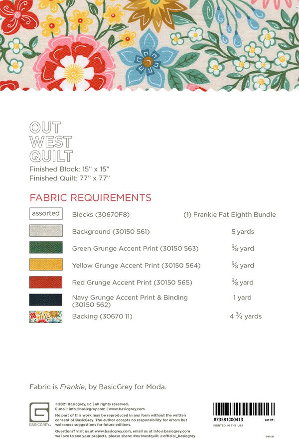 Out West Quilt Pattern By Basic Grey
