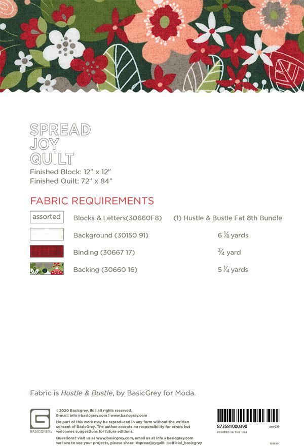Spread Joy Quilt Pattern By Basic Grey