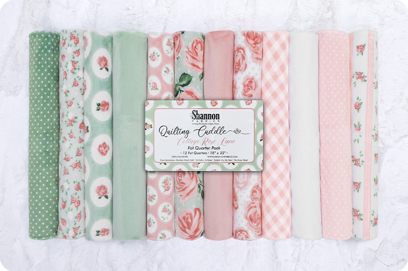 Shannon Fabrics Minky - Quilting Cuddle Fat Quarter Bundle - Cottage Seashell