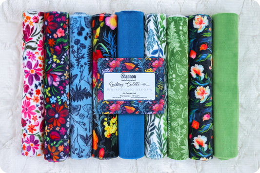 Shannon Fabrics Minky - Quilting Cuddle Fat Quarter Bundle - Whispering Blooms Vibrant