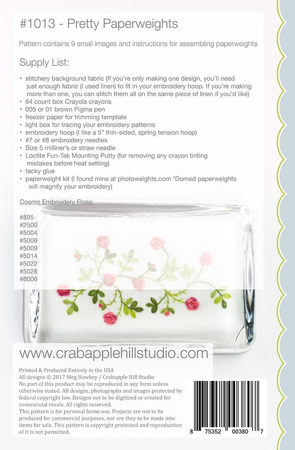Pretty Paperweights Pattern By Crab Apple Hill