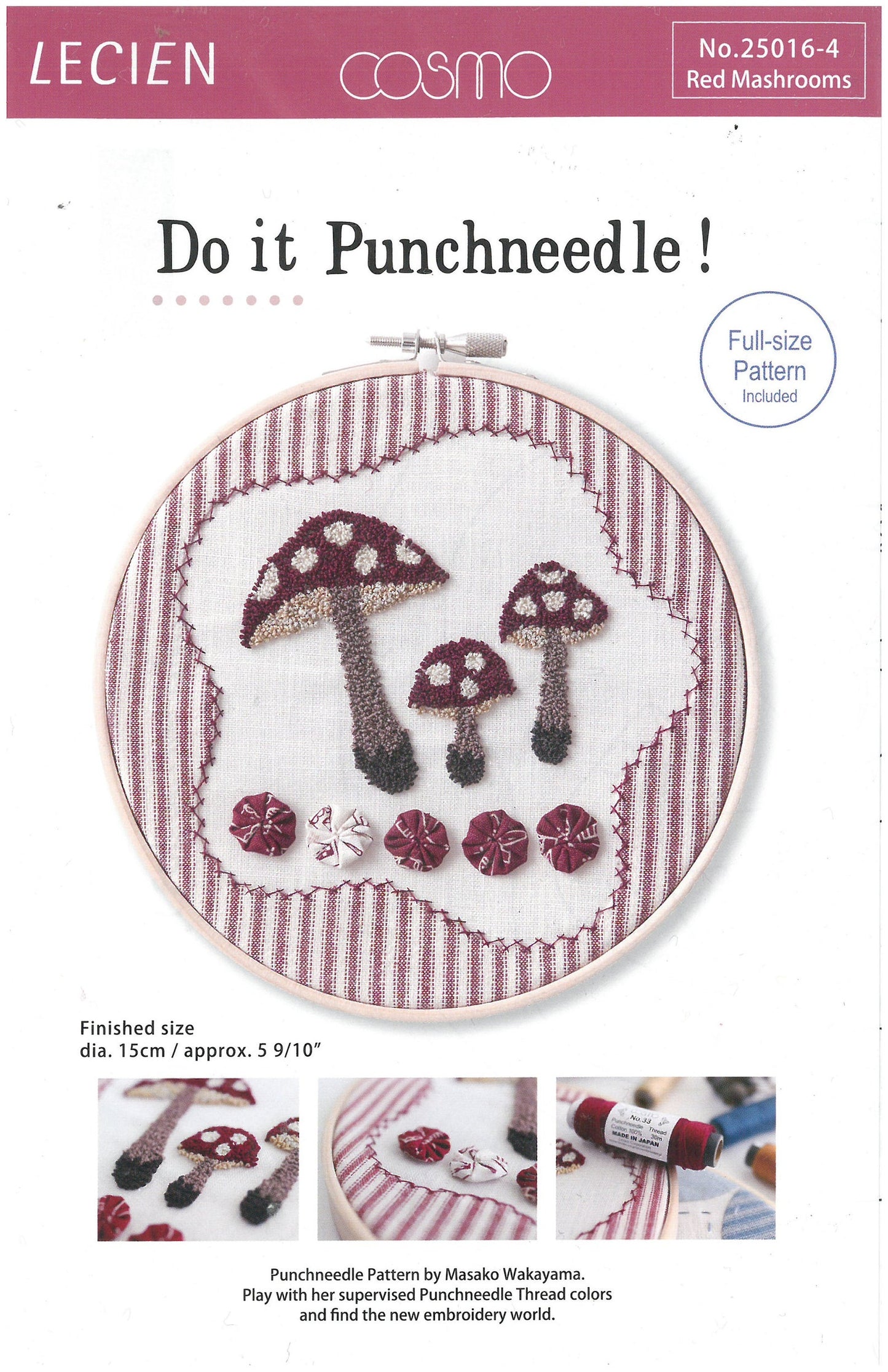 Do It Punchneedle Red Mushroom Pattern By Cosmo