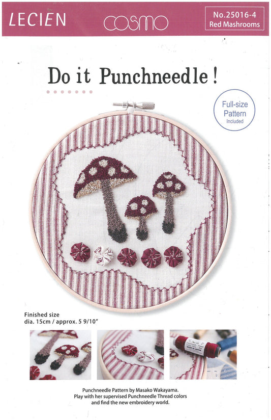 Do It Punchneedle Red Mushroom Pattern By Cosmo