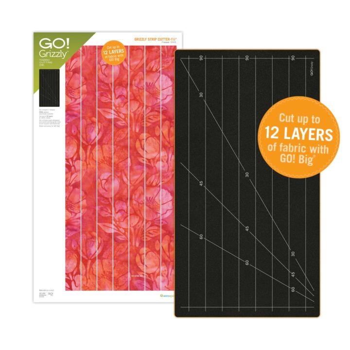 Accuquilt GO! Grizzly Strip Cutter-1 1/2" (1" Finished) 7 Strips Die - 59105