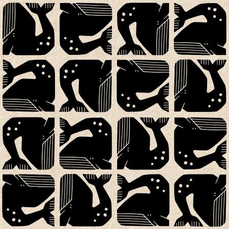Cotton and Steel - By The Seaside - Unbleached Canvas - Grumpy Whale Natural - LV100-NI5UC