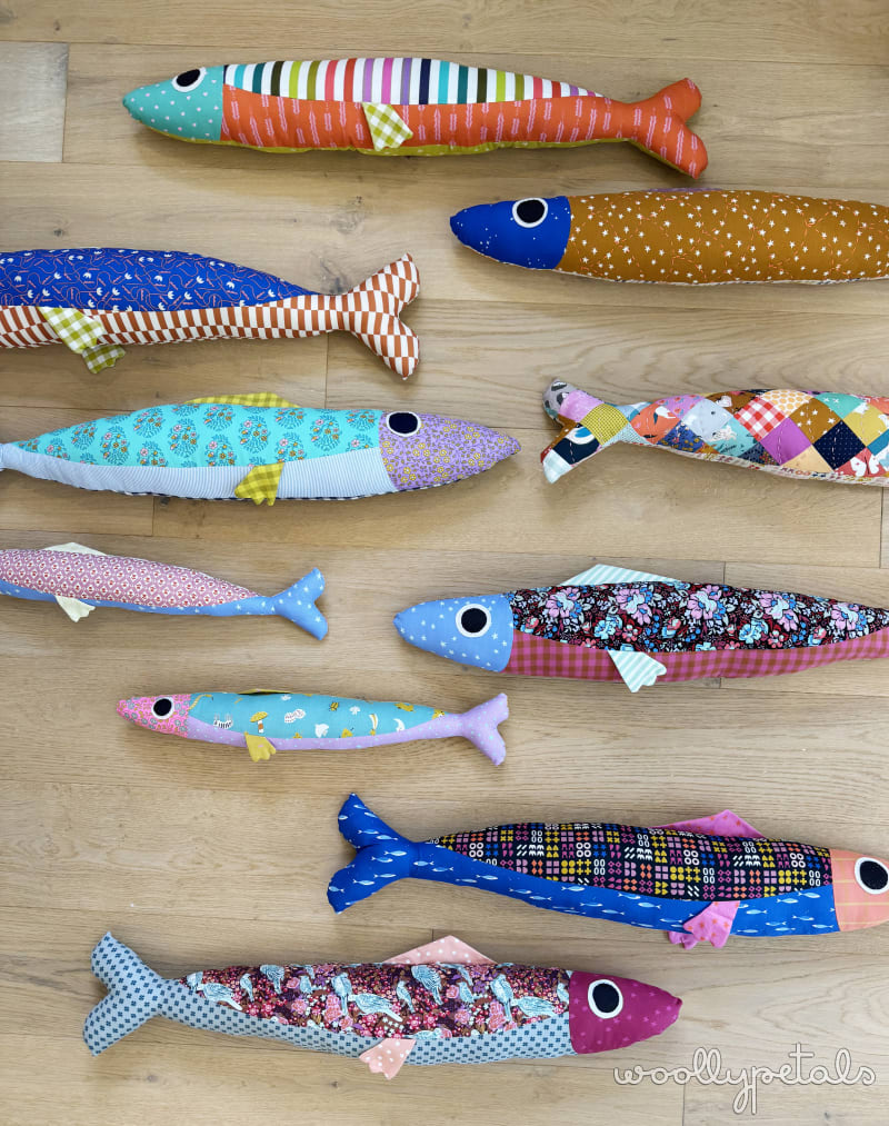 Sardine Pillow Printed Pattern By Woolly Petals