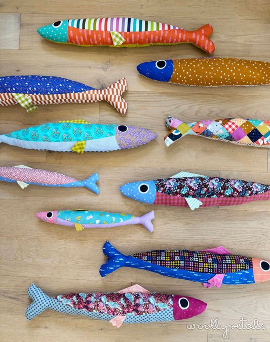 Sardine Pillow Printed Pattern By Woolly Petals