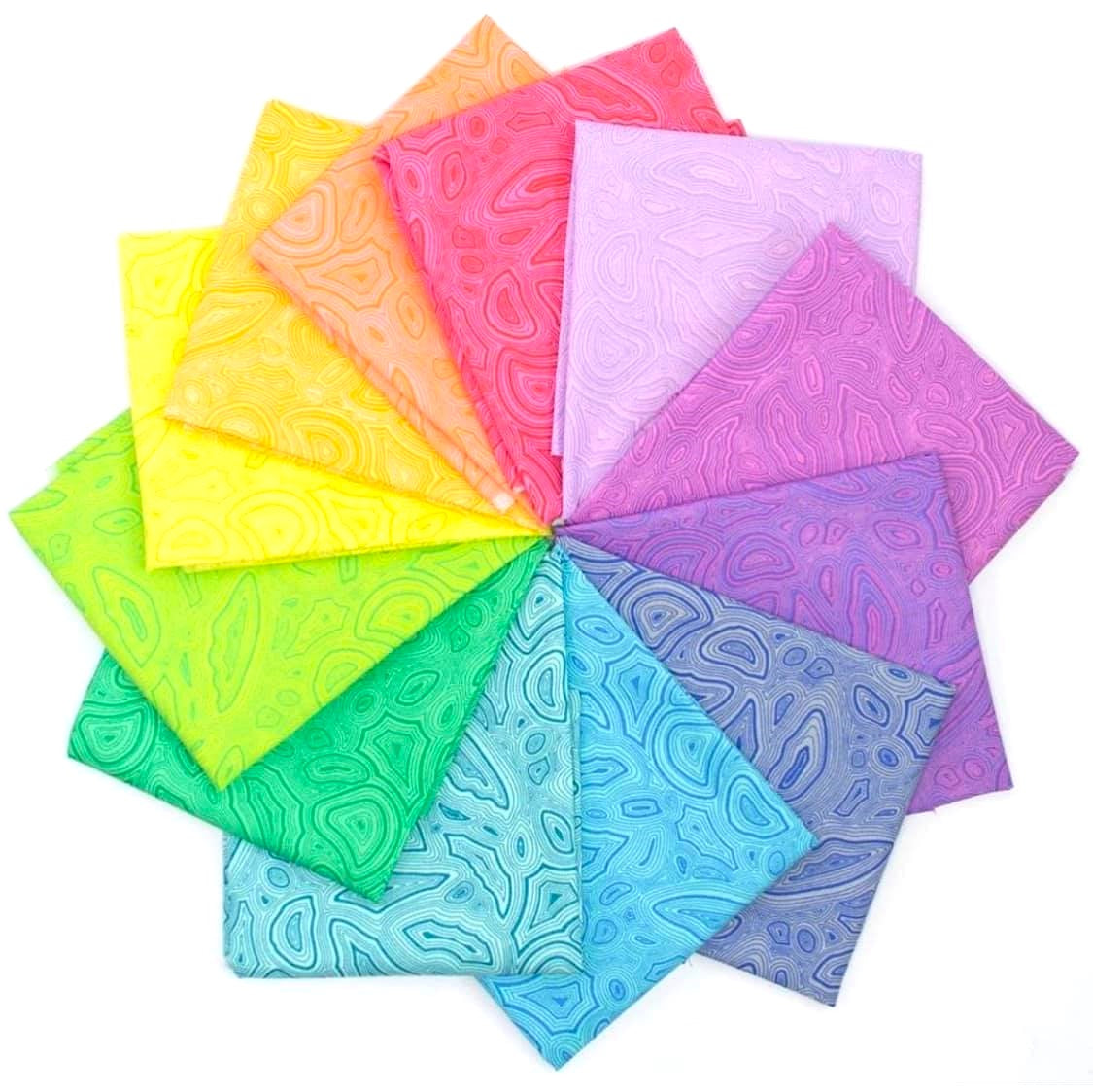 Tula Pink - New True Colors - Mineral - In Store Cut 8" Bundle - 12 Pieces